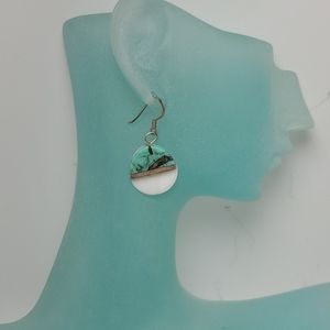 925 sterling silver turquoise dangle earrings